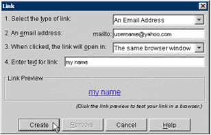 Link to an Email address